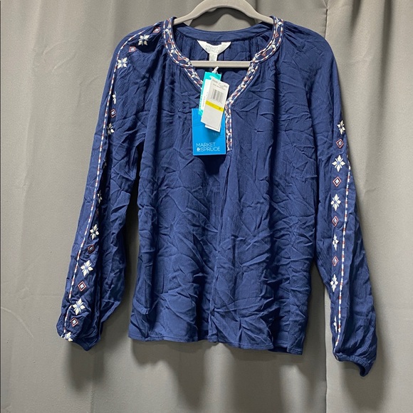 MARKET & SPRUCE Indy Embroidery Blouse - M - Picture 5 of 10